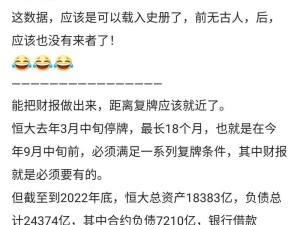 恒大目前业绩怎么样了啊,股价小波动，市场谨慎看待